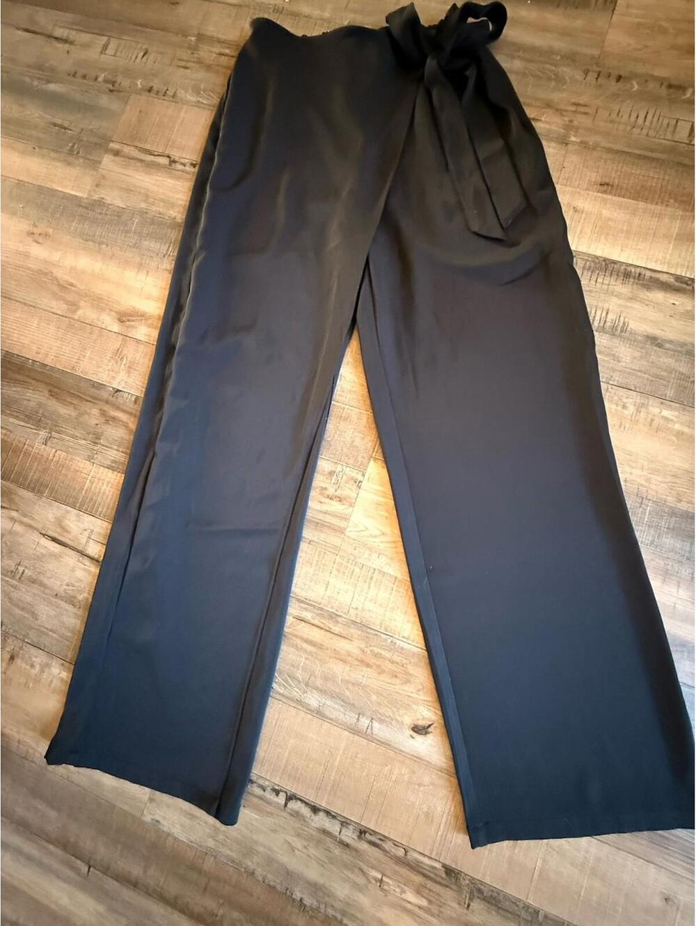 Halara Women’s Wide Leg Pants Tie Waist Size S Reg Stretch Casual Elegant - Picture 2 of 9